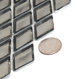 Apollo Tile (Sample) Majeste Silver 4-in x 4-in Honed Glass Diamond Floor and Wall Tile