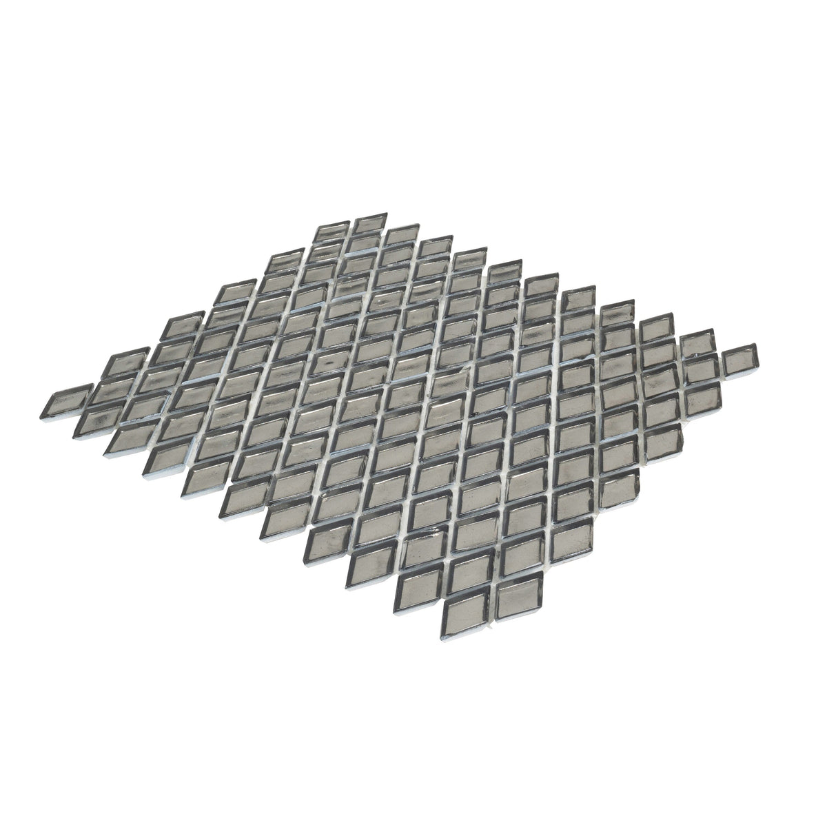 Apollo Tile (Sample) Majeste Silver 4-in x 4-in Honed Glass Diamond Floor and Wall Tile