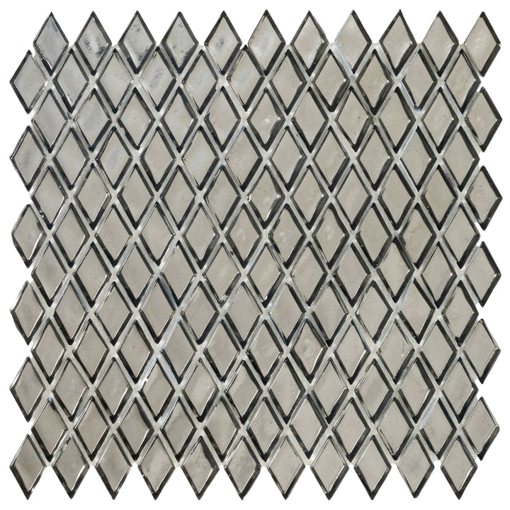 Apollo Tile (Sample) Majeste Silver 4-in x 4-in Honed Glass Diamond Floor and Wall Tile
