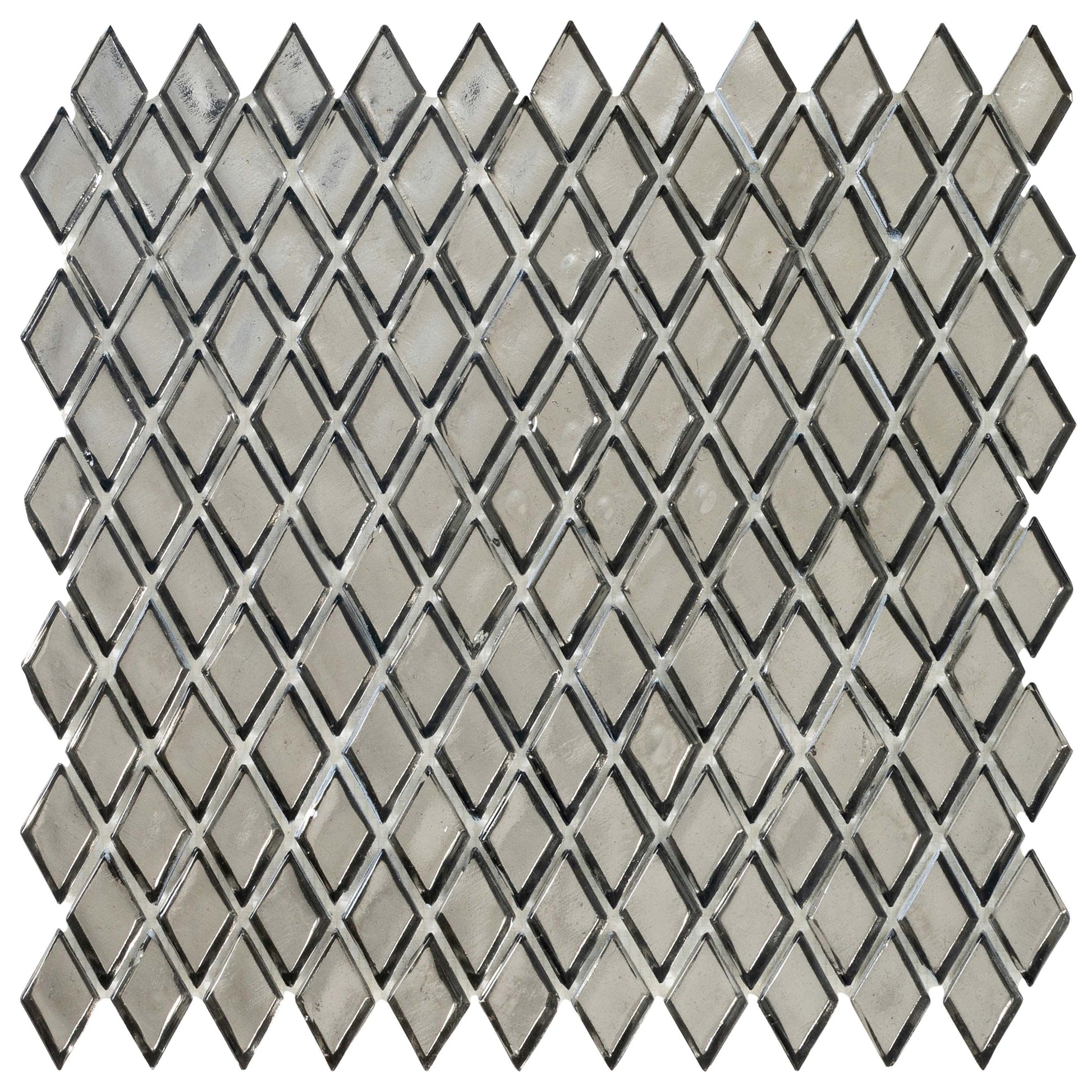 Apollo Tile Majeste Silver 11-in x 11-in Honed Glass Patterned Diamond Mosaic Floor and Wall Tile product image