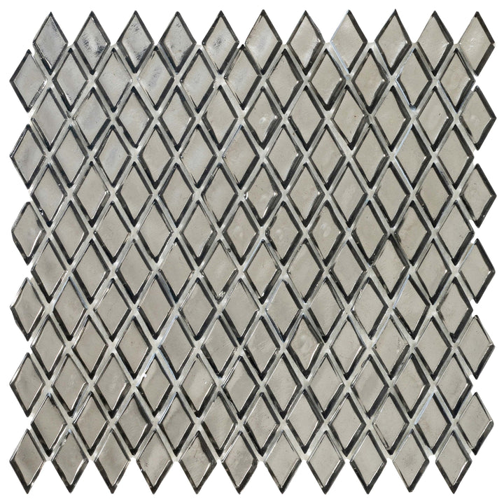 Apollo Tile Majeste Silver 11-in x 11-in Honed Glass Patterned Diamond Mosaic Floor and Wall Tile product image