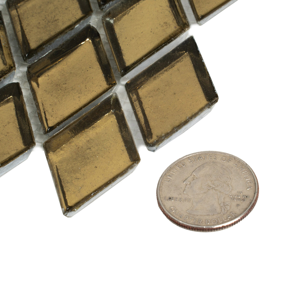 Apollo Tile (Sample) Majeste Gold 4-in x 4-in Honed Glass Diamond Mosaic Floor and Wall Tile