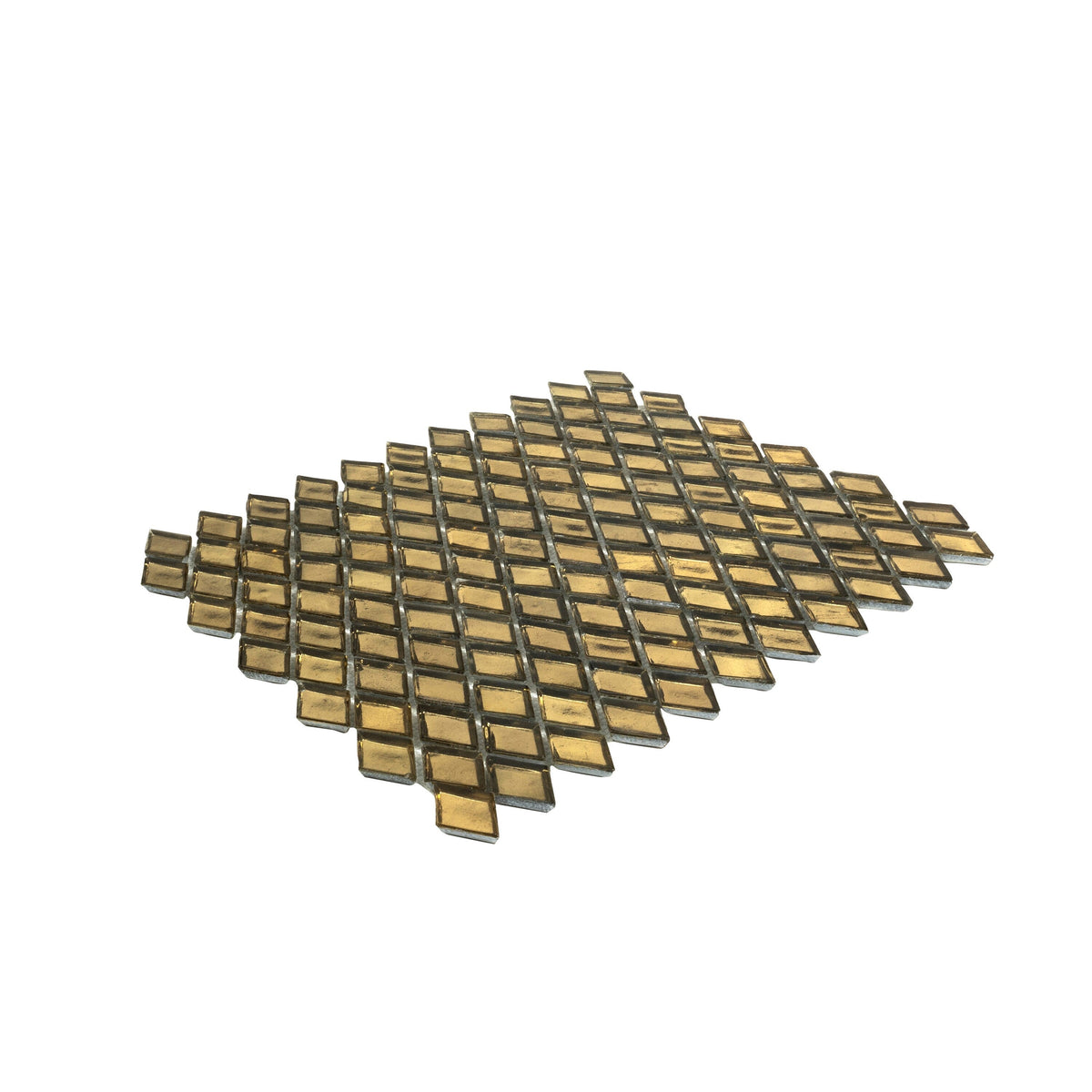 Apollo Tile (Sample) Majeste Gold 4-in x 4-in Honed Glass Diamond Mosaic Floor and Wall Tile