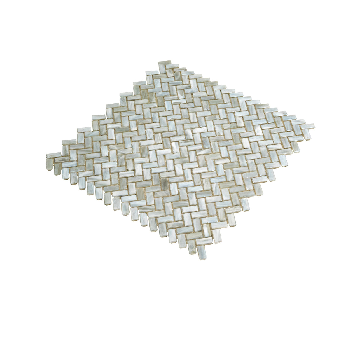 Apollo Tile (Sample) Majeste Gray 4-in x 4-in Matte Glass Herringbone Patterned Floor and Wall Tile