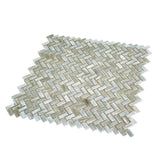 Apollo Tile (Sample) Majeste Gray 4-in x 4-in Matte Glass Herringbone Patterned Floor and Wall Tile