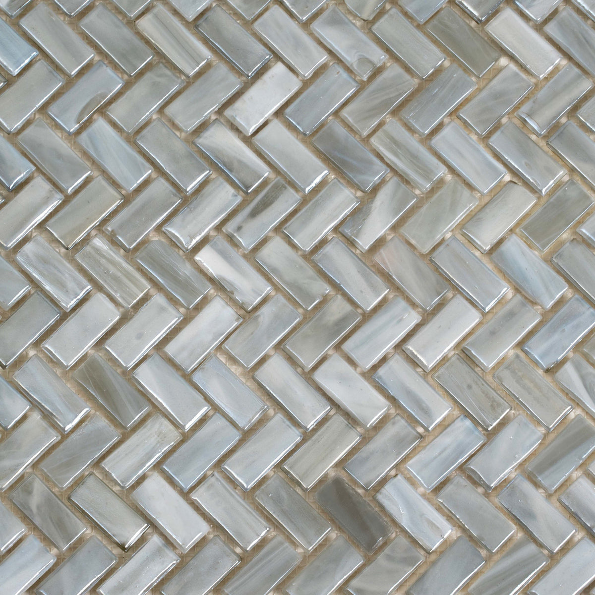 Apollo Tile (Sample) Majeste Gray 4-in x 4-in Matte Glass Herringbone Patterned Floor and Wall Tile