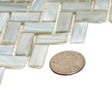 Apollo Tile (Sample) Majeste Gray 4-in x 4-in Matte Glass Herringbone Patterned Floor and Wall Tile