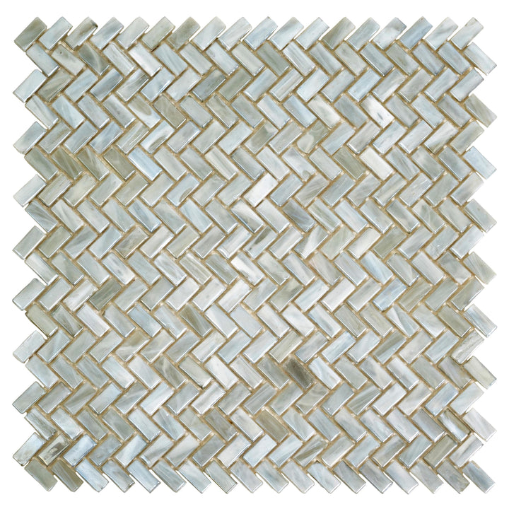 Apollo Tile (Sample) Majeste Gray 4-in x 4-in Matte Glass Herringbone Patterned Floor and Wall Tile