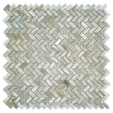 Apollo Tile (Sample) Majeste Gray 4-in x 4-in Matte Glass Herringbone Patterned Floor and Wall Tile