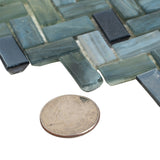Apollo Tile (Sample) Majeste Dark Gray 4-in x 4-in Matte Glass Herringbone Mosaic Floor and Wall Tile