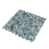Apollo Tile (Sample) Majeste Dark Gray 4-in x 4-in Matte Glass Herringbone Mosaic Floor and Wall Tile