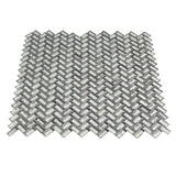 Apollo Tile (Sample) Majeste Silver 4-in x 4-in Matte Glass Herringbone Patterned Floor and Wall Tile