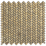 Apollo Tile (Sample) Majeste Gold 4-in x 4-in Matte Glass Herringbone Mosaic Floor and Wall Tile