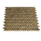 Apollo Tile (Sample) Majeste Gold 4-in x 4-in Matte Glass Herringbone Mosaic Floor and Wall Tile