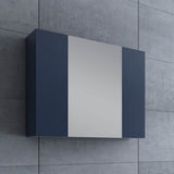 Fresca Stella 32-in x 24-in Surface Mount Royal Blue Mirrored Soft Close Medicine Cabinet