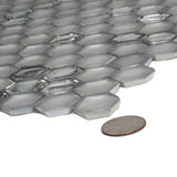 Apollo Tile (Sample) Majeste Silver 4-in x 4-in Matte Glass Honeycomb Patterned Floor and Wall Tile