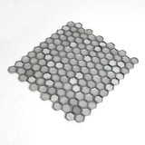 Apollo Tile (Sample) Majeste Silver 4-in x 4-in Matte Glass Honeycomb Patterned Floor and Wall Tile