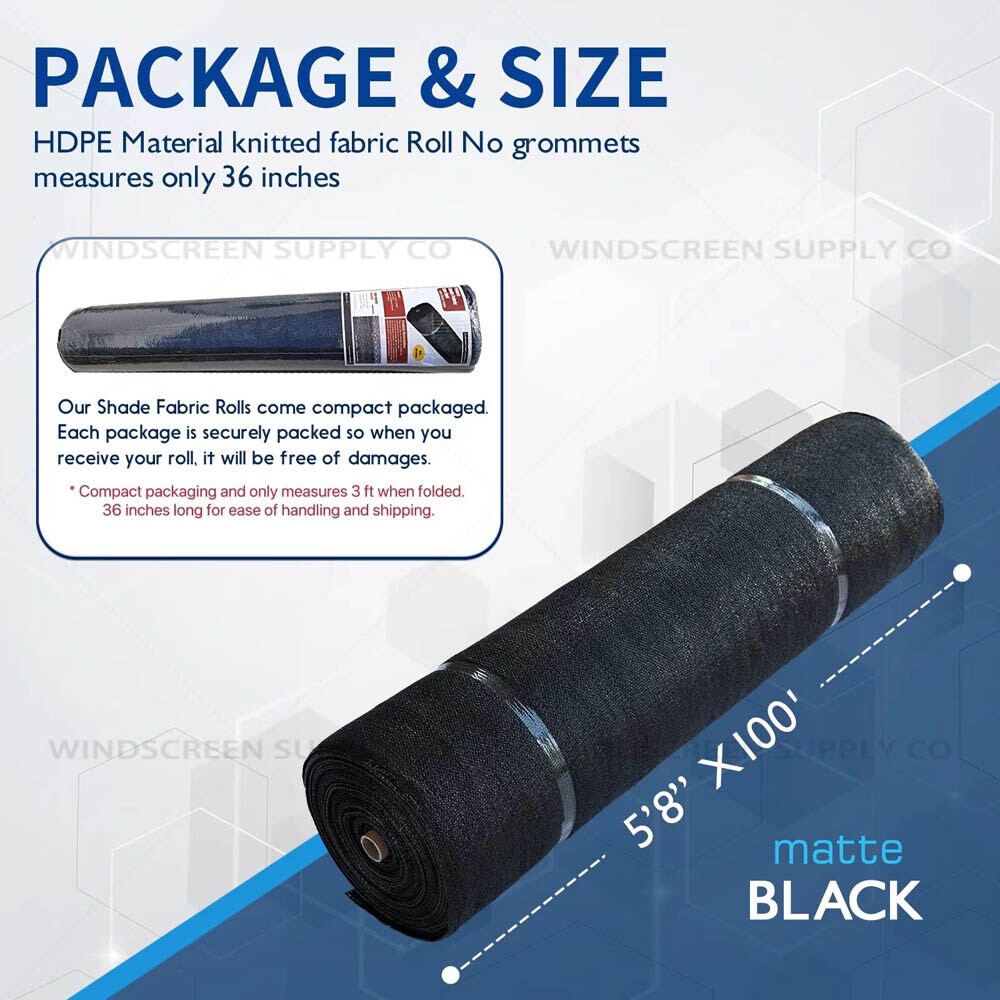 NCSNA 6-ft H x 100-ft W Black Hdpe Chain Link Fence Screen