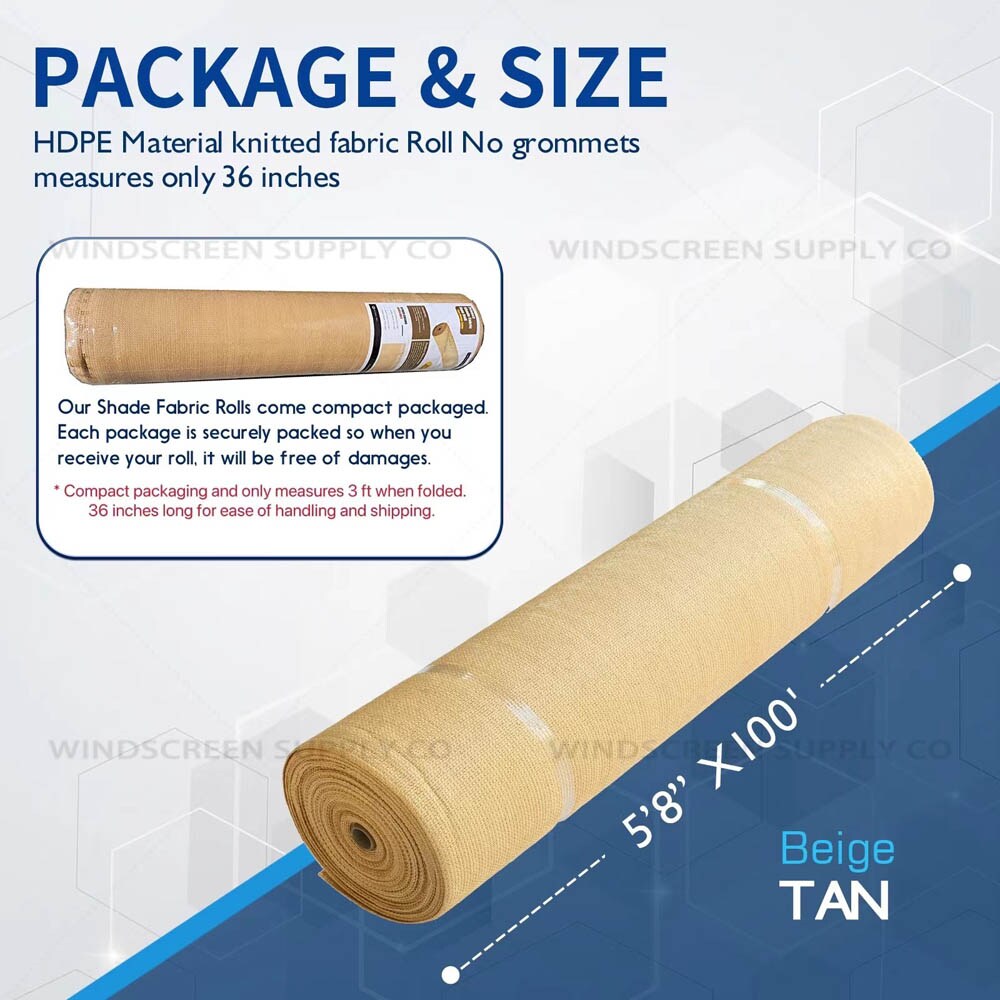 NCSNA 6-ft H x 100-ft W Beige Tan Hdpe Chain Link Fence Screen