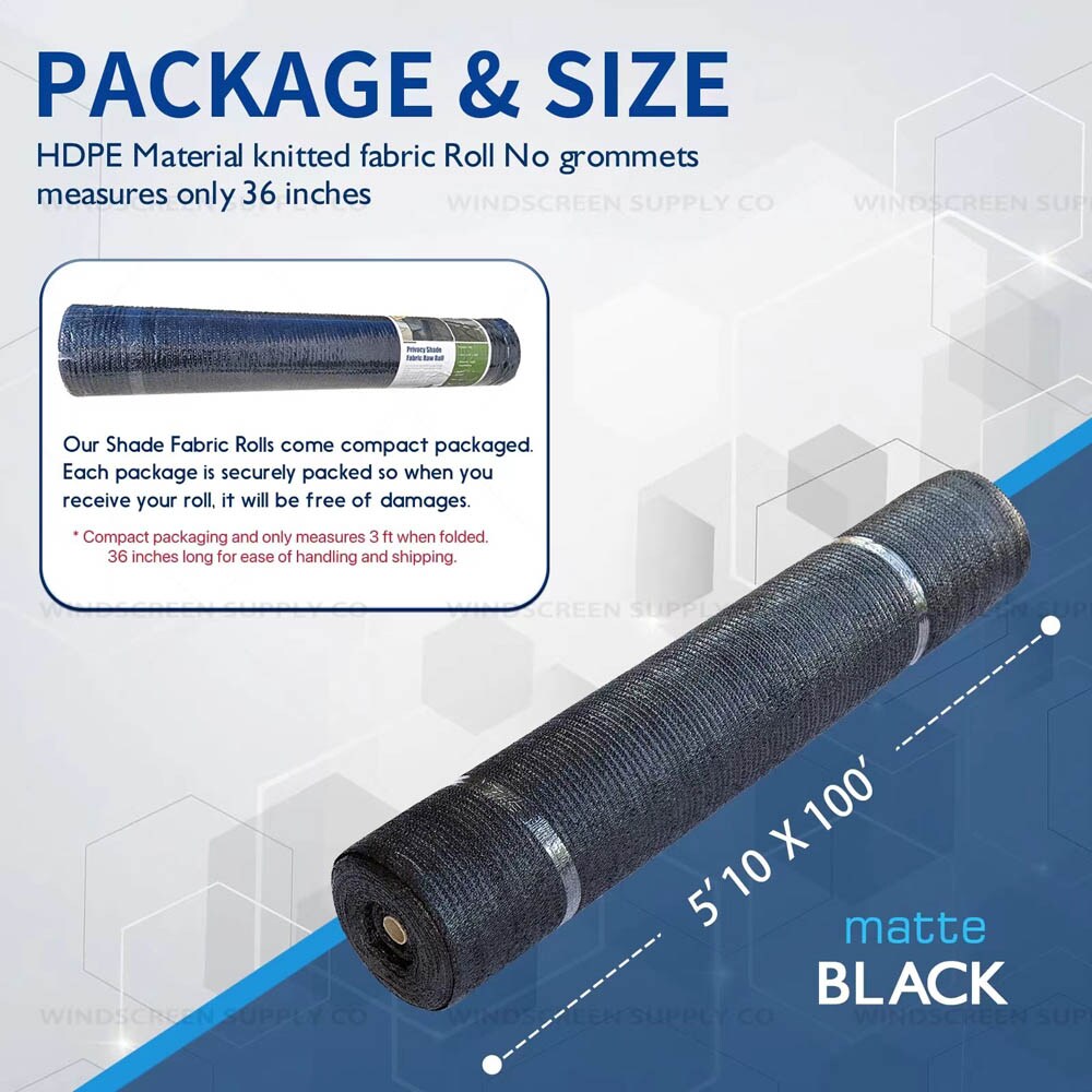 NCSNA 6-ft H x 100-ft W Black Hdpe Chain Link Fence Screen