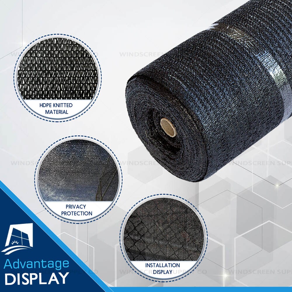 NCSNA 6-ft H x 100-ft W Black Hdpe Chain Link Fence Screen