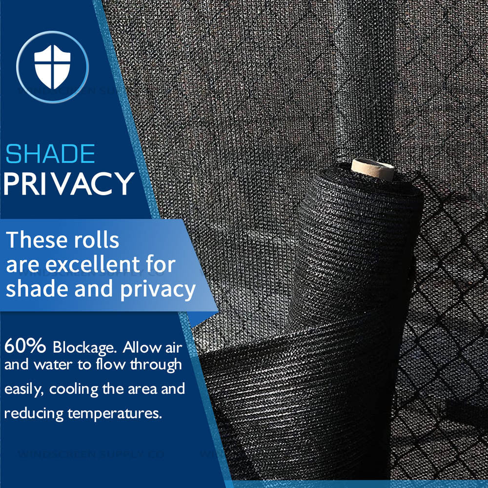 NCSNA 6-ft H x 100-ft W Black Hdpe Chain Link Fence Screen