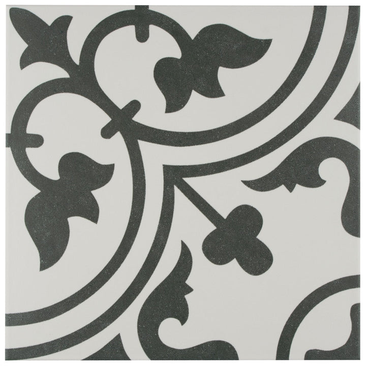 Affinity Tile Arte White 10-in x 10-in Satin Porcelain Encaustic Floor and Wall Tile product image