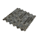 Apollo Tile (Sample) Majeste Silver and Black 4-in x 4-in Matte Glass Honeycomb Patterned Floor and Wall Tile