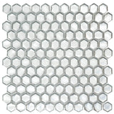 Apollo Tile (Sample) Majeste Glossy Silver 4-in x 4-in Matte Glass Honeycomb Mosaic Floor and Wall Tile