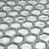 Apollo Tile (Sample) Majeste Glossy Silver 4-in x 4-in Matte Glass Honeycomb Mosaic Floor and Wall Tile