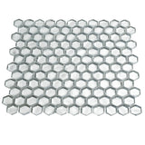 Apollo Tile (Sample) Majeste Glossy Silver 4-in x 4-in Matte Glass Honeycomb Mosaic Floor and Wall Tile