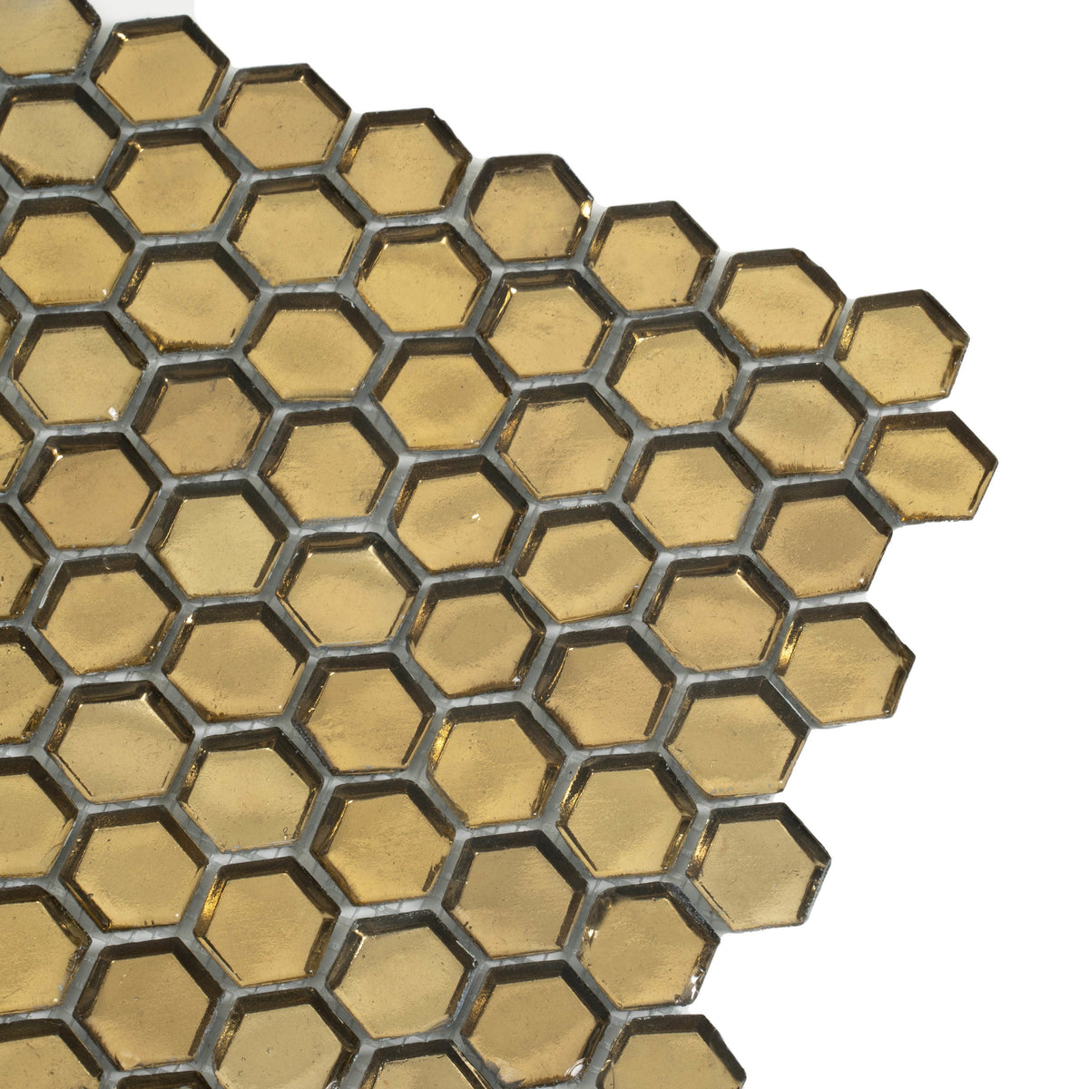 Apollo Tile (Sample) Majeste Gold 4-in x 4-in Matte Glass Patterned Floor and Wall Tile
