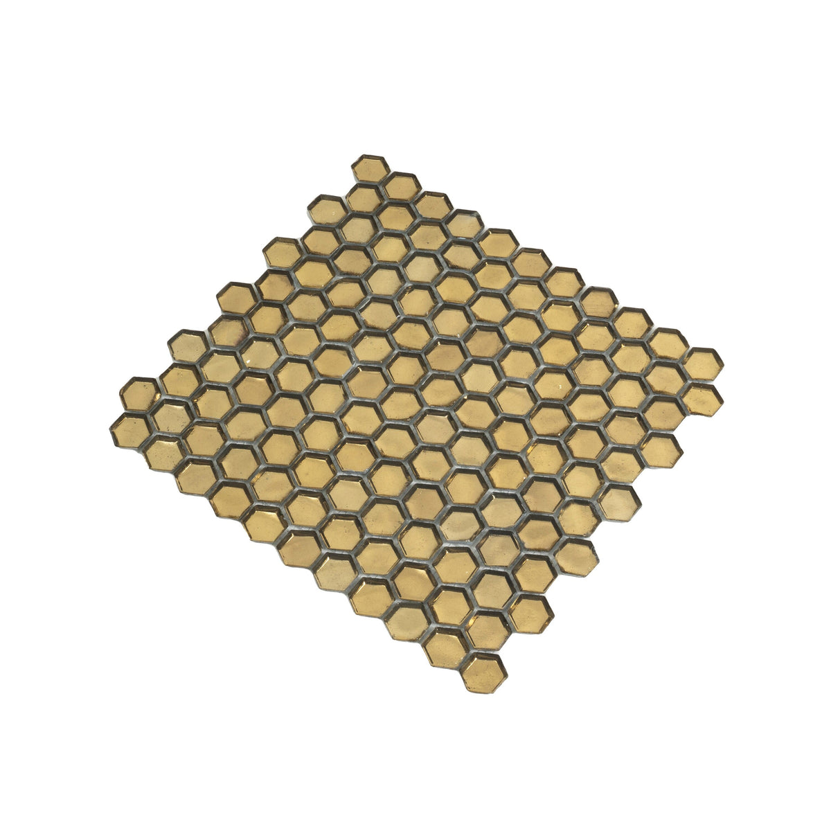 Apollo Tile (Sample) Majeste Gold 4-in x 4-in Matte Glass Patterned Floor and Wall Tile