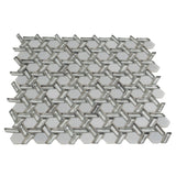 Apollo Tile (Sample) Majeste Silver 4-in x 4-in Glossy Glass Honeycomb Patterned Wall Tile