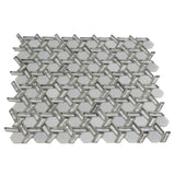 Apollo Tile Majeste Silver 12-in x 12-in Glossy Glass Hexagon Patterned Wall Tile (9.67-sq. ft/ Carton)