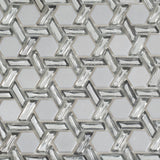 Apollo Tile (Sample) Majeste Silver 4-in x 4-in Glossy Glass Honeycomb Patterned Wall Tile