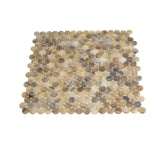 Apollo Tile (Sample) Majeste Brown 4-in x 4-in Glossy Glass Penny Round Mosaic Floor and Wall Tile