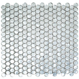 Apollo Tile (Sample) Majeste Dark Silver 4-in x 4-in Glossy Glass Penny Round Patterned Wall Tile