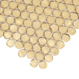 Apollo Tile Gold 12-in x 12-in Glossy Glass Penny Round Stone Look Wall Tile (10.34-sq. ft/ Carton)