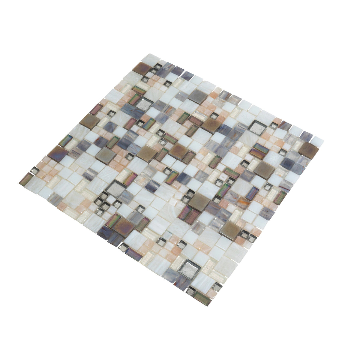 Apollo Tile (Sample) Majeste Brown 4-in x 4-in Glossy Glass Mixed Pattern Patterned Wall Tile