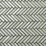 Apollo Tile Winterland White 12-in x 12-in Multi-finish Glass Herringbone Patterned Floor and Wall Tile (4.83-sq. ft/ Carton)