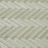 Apollo Tile Winterland White 12-in x 12-in Multi-finish Glass Herringbone Patterned Floor and Wall Tile (4.83-sq. ft/ Carton)
