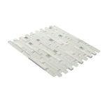 Apollo Tile (Sample) Wall Tile White 4-in x 6-in Multi-finish Glass/Metal/Stone Marble Linear Mosaic Wall Tile