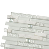 Apollo Tile (Sample) Wall Tile White 4-in x 6-in Multi-finish Glass/Metal/Stone Marble Linear Mosaic Wall Tile