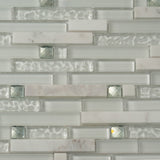 Apollo Tile (Sample) Wall Tile White 4-in x 6-in Multi-finish Glass/Metal/Stone Marble Linear Mosaic Wall Tile