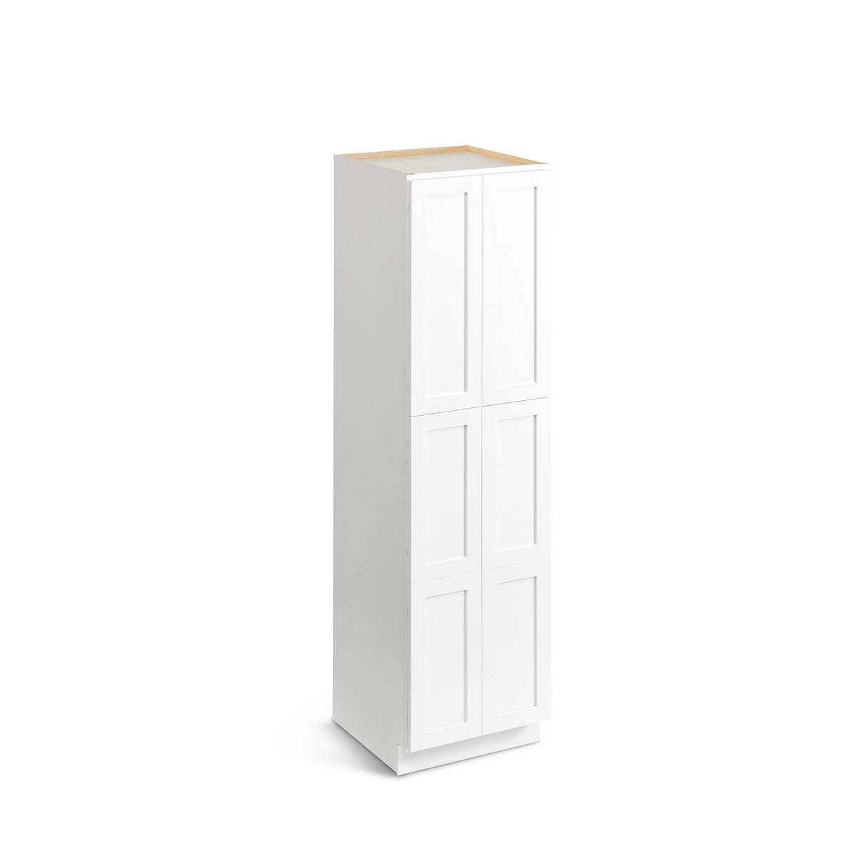 Valleywood Cabinetry Pure White 24-in W x 96-in H x 24-in D Pure White Birch Pantry Ready To Assemble Plywood Cabinet (Flat Panel Shaker Door Style)