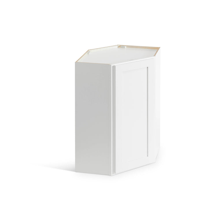Valleywood Cabinetry Pure White 27-in W x 42-in H x 27-in D Pure White Birch Diagonal Corner Wall Ready To Assemble Plywood Cabinet (Flat Panel Shaker Style)