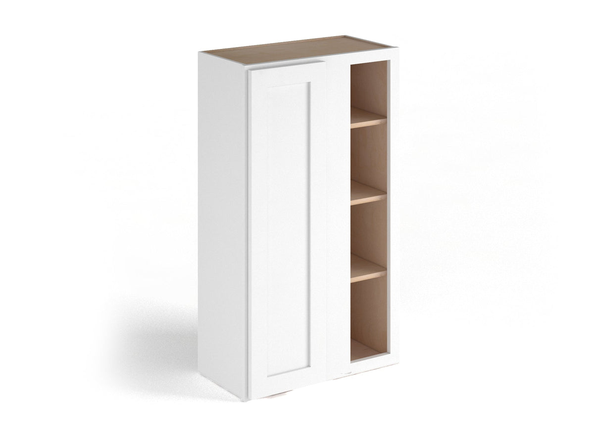 Valleywood Cabinetry Pure White 27-in W x 42-in H x 12-in D Pure White Birch Blind Corner Wall Ready To Assemble Plywood Cabinet (Flat Panel Shaker Style)