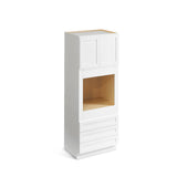 Valleywood Cabinetry Pure White 33-in W x 90-in H x 24-in D Pure White Birch 3-Drawers Base Ready To Assemble Plywood Cabinet (Flat Panel Shaker Style)