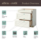 allen + roth Innsbrook 30-in W x 34.5-in H x 24-in D Rye 3-Drawer Base Fully Assembled Cabinet (Flat Panel Style)